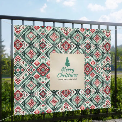 Festive Wonderland: Merry Christmas Matte Banner - Scrim Vinyl Magic - Home Decor