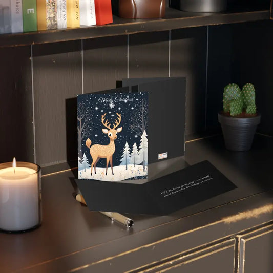 Spread Joy with Festive Reindeer Greeting Cards! - 8 Pcs / Matte / 4.25” x 5.5” Paper Products