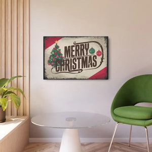 Vintage Merry Christmas Metal Art Sign Nostalgic Holiday Decor Dipaliz - Novelty Signs