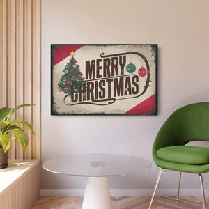 Vintage Merry Christmas Metal Art Sign Nostalgic Holiday Decor Dipaliz - Novelty Signs