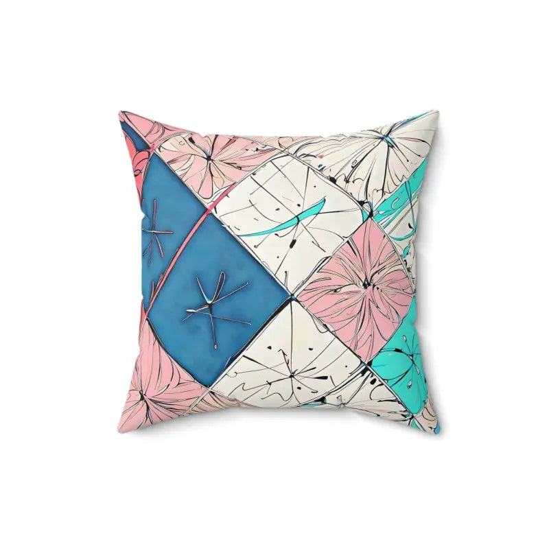 Abstract Blue Polyester Pillow: Elegance that Pops! - 16’’ × Home Decor