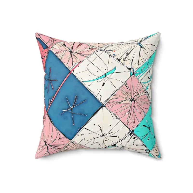 Abstract Blue Polyester Pillow: Elegance that Pops! - 18’’ × Home Decor