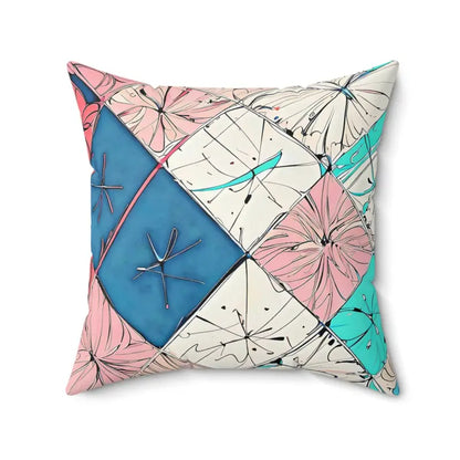 Abstract Blue Polyester Pillow: Elegance that Pops! - 20’’ × Home Decor