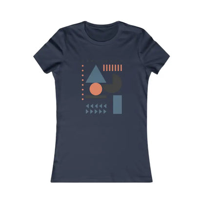 Elevate your Style with Dipaliz Abstract Shapes Women’s Favorite Tee - s / Navy T-shirt