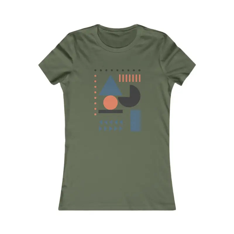 Elevate your Style with the Abstract Shapes Favorite Tee - s / Military Green T-shirt