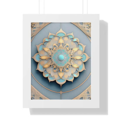 Elevate your Space with an Intricate Abstract Geometric Poster - 11’’ x 14’’ / White