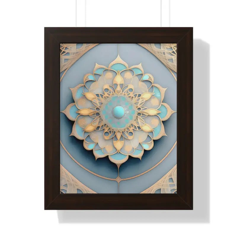 Elevate your Space with an Intricate Abstract Geometric Poster - 11’’ x 14’’ / Walnut