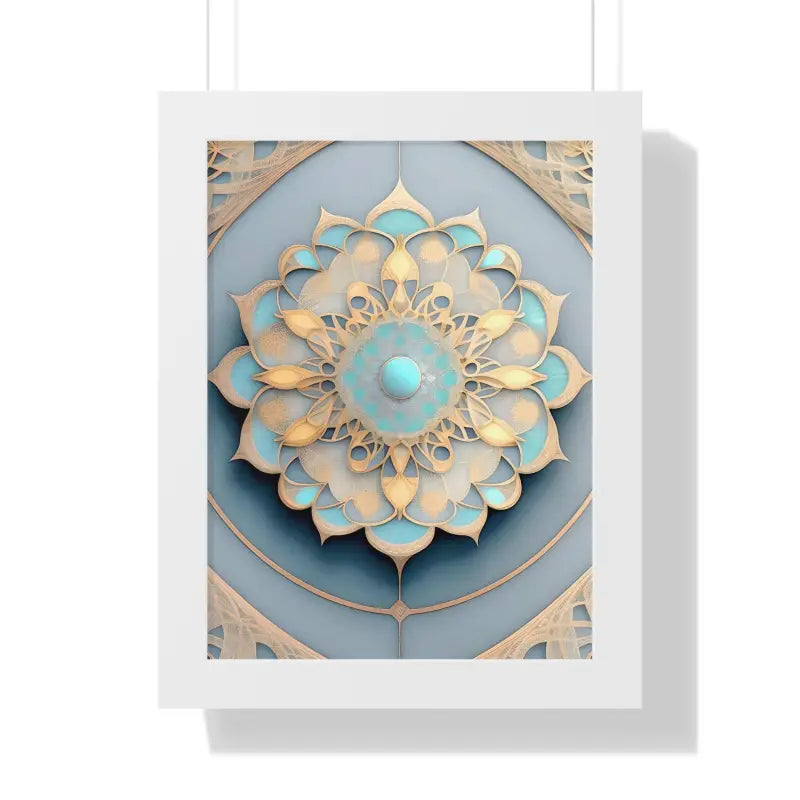 Elevate your Space with an Intricate Abstract Geometric Poster - 12″ x 16″ / White