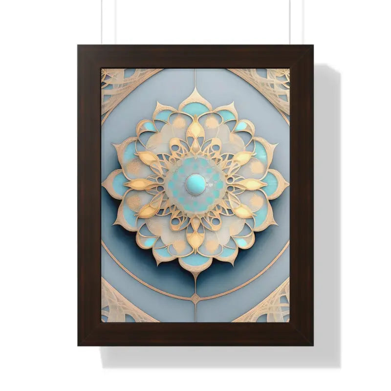 Elevate your Space with an Intricate Abstract Geometric Poster - 12″ x 16″ / Walnut