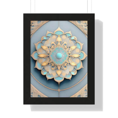 Elevate your Space with an Intricate Abstract Geometric Poster - 12″ x 16″ / Black