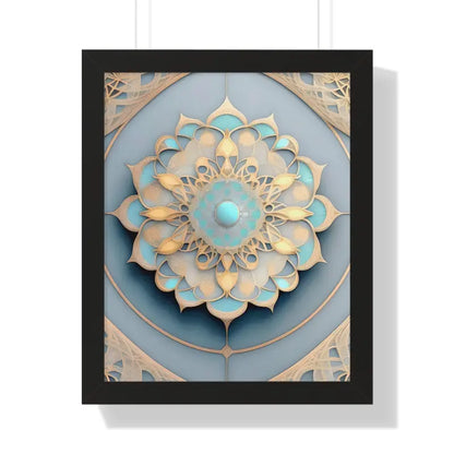 Elevate your Space with an Intricate Abstract Geometric Poster - 16″ x 20″ / Black