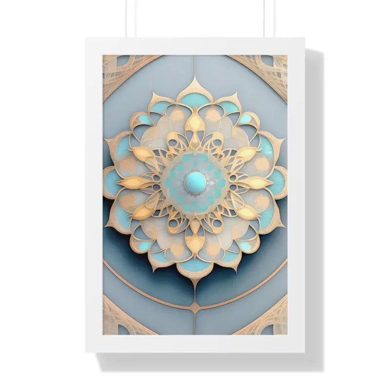 Elevate your Space with an Intricate Abstract Geometric Poster - 16″ x 24″ / White