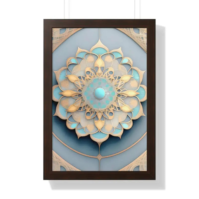 Elevate your Space with an Intricate Abstract Geometric Poster - 16″ x 24″ / Walnut