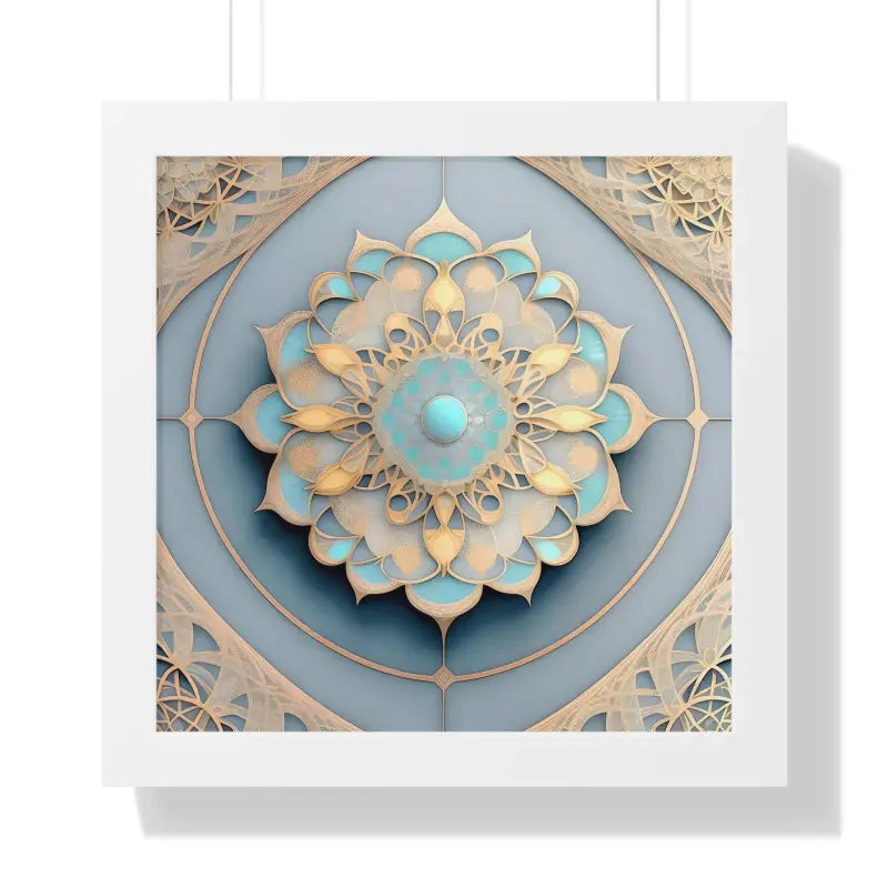 Elevate your Space with an Intricate Abstract Geometric Poster - 16″ x / White