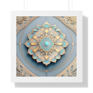 Intricate Abstract Geometric Framed Vertical Poster - Dipaliz - 16″ x / White - Posters Prints & Visual Artwork
