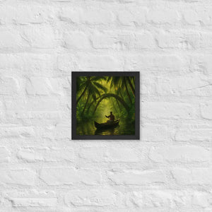 Kerala Backwaters Framed Poster Matte Black Frame Dipaliz - 10″×10″ - Posters