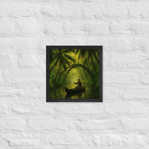 Kerala Backwaters Framed Poster Matte Black Frame Dipaliz - 12″×12″ - Posters
