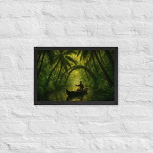 Kerala Backwaters Framed Poster Matte Black Frame Dipaliz - 12″×18″ - Posters