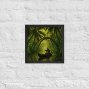 Kerala Backwaters Framed Poster Matte Black Frame Dipaliz - 14″×14″ - Posters