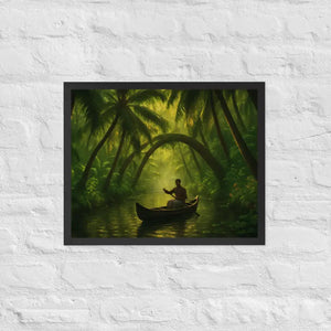 Kerala Backwaters Framed Poster Matte Black Frame Dipaliz - 16″×20″ - Posters