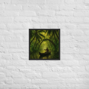 Kerala Backwaters Framed Poster Matte Black Frame Dipaliz - 18″×18″ - Posters