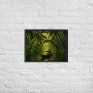 Kerala Backwaters Framed Poster Matte Black Frame Dipaliz - 18″×24″ - Posters