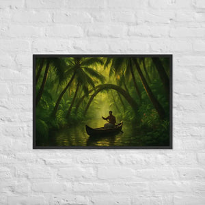 Kerala Backwaters Framed Poster Matte Black Frame Dipaliz - 24″×36″ - Posters
