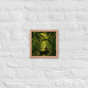 Kerala Backwaters Framed Poster Matte Black Frame Dipaliz - Red Oak / 10″×10″ - Posters