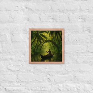 Kerala Backwaters Framed Poster Matte Black Frame Dipaliz - Red Oak / 12″×12″ - Posters