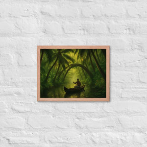 Kerala Backwaters Framed Poster Matte Black Frame Dipaliz - Red Oak / 12″×16″ - Posters