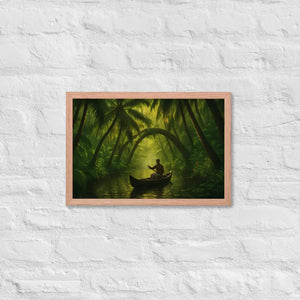 Kerala Backwaters Framed Poster Matte Black Frame Dipaliz - Red Oak / 12″×18″ - Posters