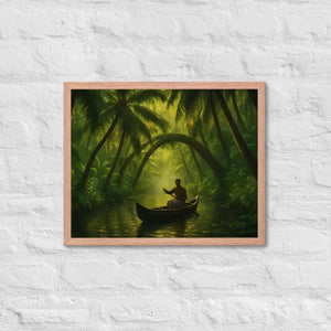 Kerala Backwaters Framed Poster Matte Black Frame Dipaliz - Red Oak / 16″×20″ - Posters