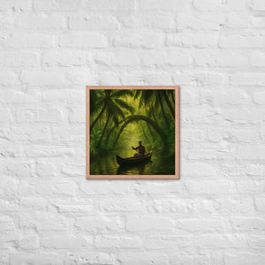 Kerala Backwaters Framed Poster Matte Black Frame Dipaliz - Red Oak / 18″×18″ - Posters