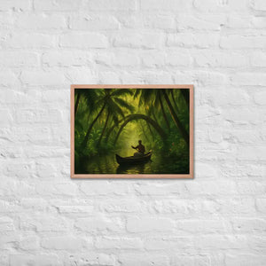 Kerala Backwaters Framed Poster Matte Black Frame Dipaliz - Red Oak / 18″×24″ - Posters