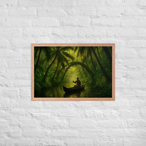 Kerala Backwaters Framed Poster Matte Black Frame Dipaliz - Red Oak / 20″×30″ - Posters