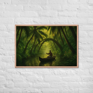 Kerala Backwaters Framed Poster Matte Black Frame Dipaliz - Red Oak / 24″×36″ - Posters