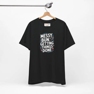 Messy Bun Unisex T-shirt - Effortless Style Cotton Tee - Dipaliz - T-shirts