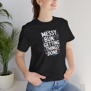 Messy Bun Unisex T-shirt - Effortless Style Cotton Tee - Dipaliz - T-shirts