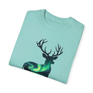 Soft Michigan Aurora Deer Unisex Garment-dyed T-shirt - Dipaliz - T-shirts