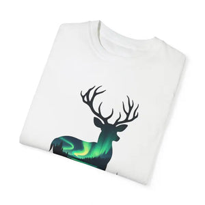 Michigan Aurora Deer Unisex Garment-dyed T-shirt - Dipaliz - T-shirts