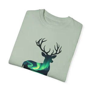 Michigan Aurora Deer Unisex Garment-dyed T-shirt - Dipaliz - T-shirts