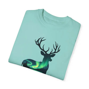 Michigan Aurora Deer Unisex Garment-dyed T-shirt - Dipaliz - T-shirts