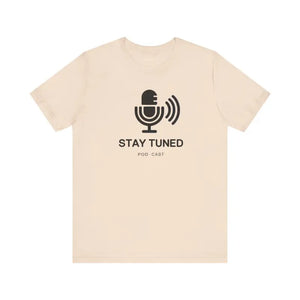 Stay Tuned Unisex Jersey Short Sleeve Tee - Microphone Design - Dipaliz - Soft Cream / s - T-shirt