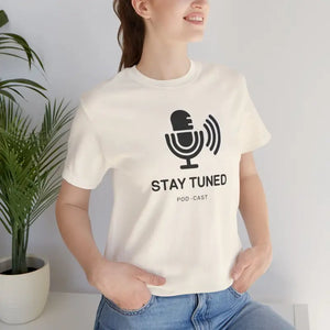 Stay Tuned Unisex Jersey Short Sleeve Tee - Microphone Design - Dipaliz - T-shirt