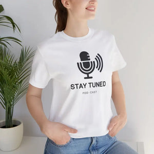 Stay Tuned Unisex Jersey Short Sleeve Tee - Microphone Design - Dipaliz - T-shirt