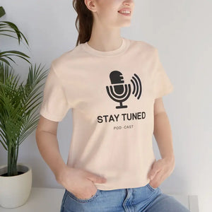 Stay Tuned Unisex Jersey Short Sleeve Tee - Microphone Design - Dipaliz - T-shirt