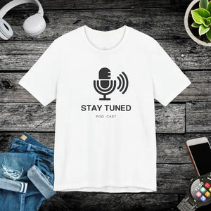 Stay Tuned Unisex Jersey Short Sleeve Tee - Microphone Design - Dipaliz - T-shirt