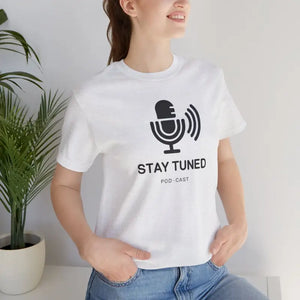 Stay Tuned Unisex Jersey Short Sleeve Tee - Microphone Design - Dipaliz - T-shirt