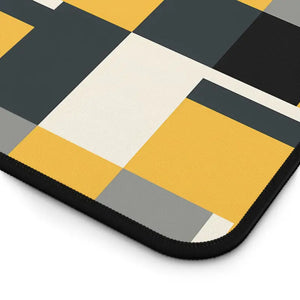 Geometric Desk Mat - Mid-century Mustard and Gray Pattern - Dipaliz - Computer Accessories