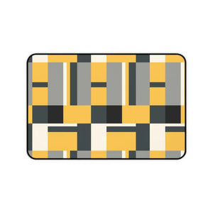 Geometric Desk Mat - Mid-century Mustard and Gray Pattern - Dipaliz - Computer Accessories
